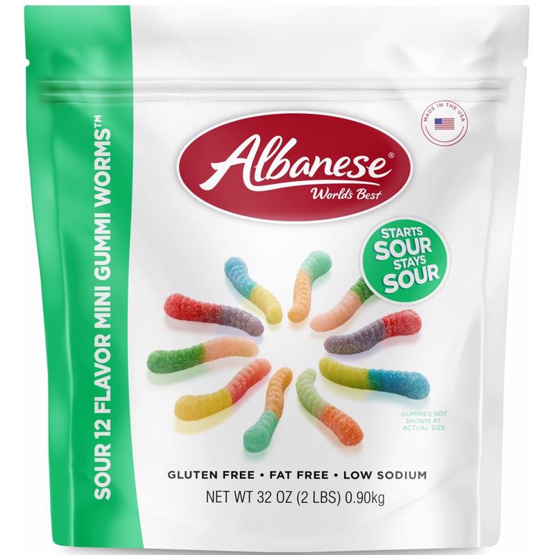 ALBANESE - Albanese Assorted Sour Gummi Worms 32 oz