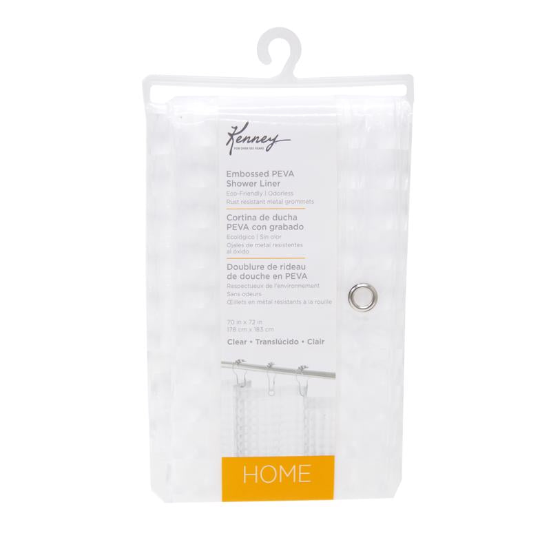 KENNEY - Kenney 72 in. H X 70 in. W Clear Embossed Shower Curtain Liner PEVA