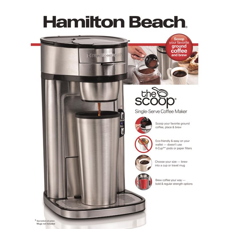HAMILTON BEACH - Hamilton Beach 14 oz Silver Single Serve Coffee Maker