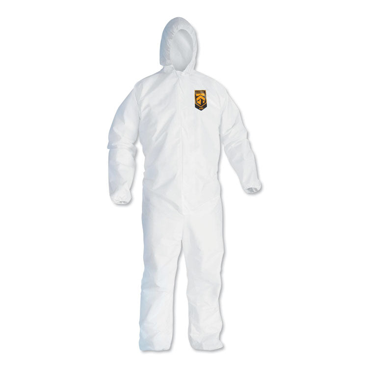 KleenGuard - A40 Elastic-Cuff and Ankles Hooded Coveralls, 2X-Large, White, 25/Carton