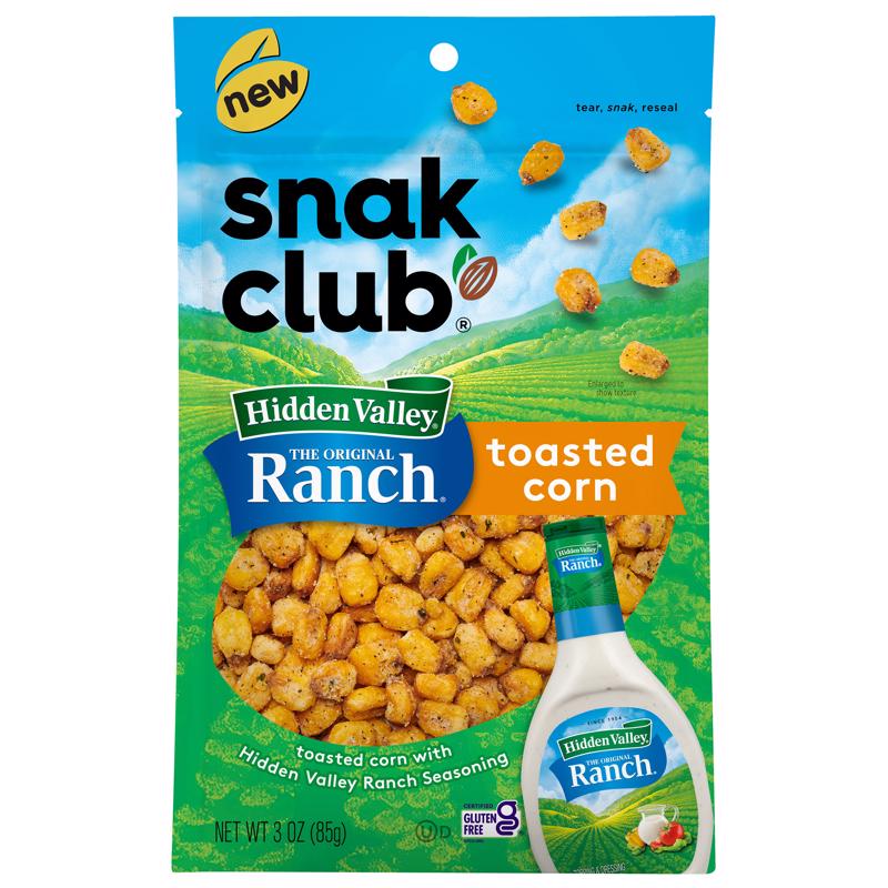 SNAK CLUB - Snak Club Hidden Valley Ranch Toasted Corn 3 oz Bagged - Case of 6