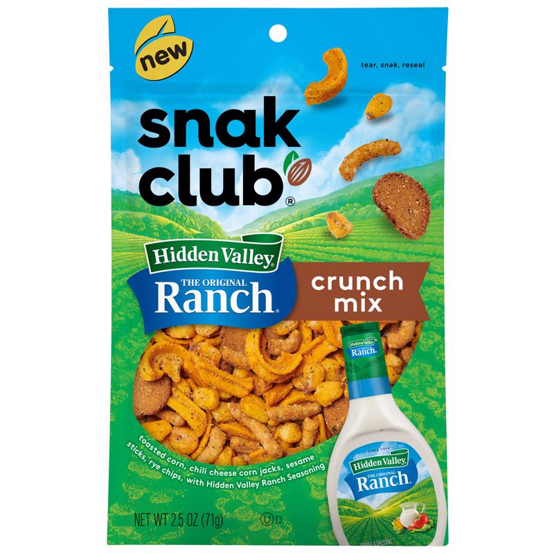 SNAK CLUB - Snak Club Hidden Valley Ranch Snack Mix 2.5 oz Bagged - Case of 6
