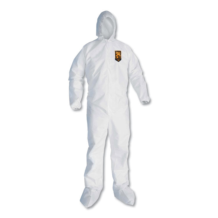 KleenGuard - A20 Elastic Back and Ankle Hood and Boot Coveralls, 2X-Large, White, 24/Carton