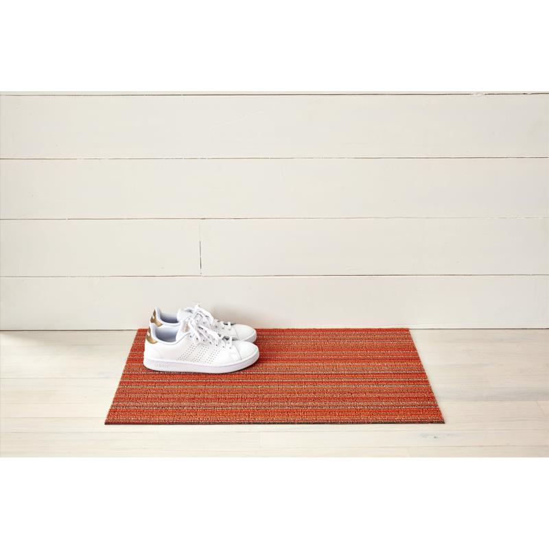 CHILEWICH - Chilewich 28 in. L X 18 in. W Orange Skinny Stripe Polyester/Vinyl Door Mat