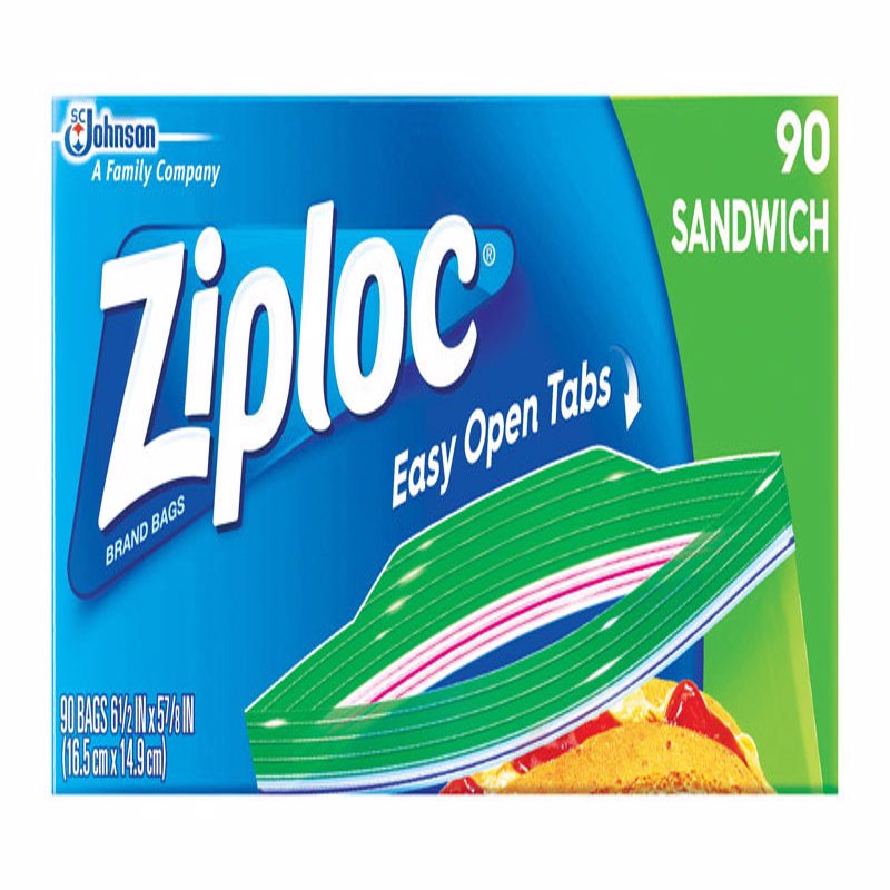 ZIPLOC - Ziploc Clear Sandwich Bag 90 pk - Case of 12