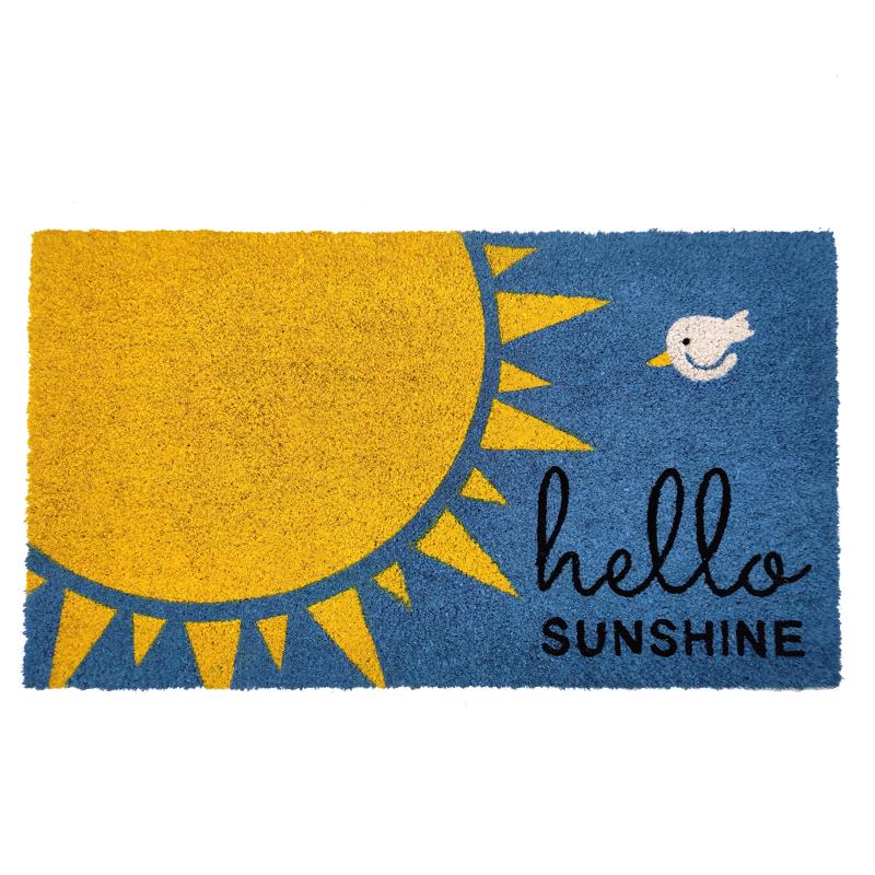 FIRST CONCEPT - First Concept 30 in. L X 18 in. W Multicolored Hello Sunshine Coir Door Mat