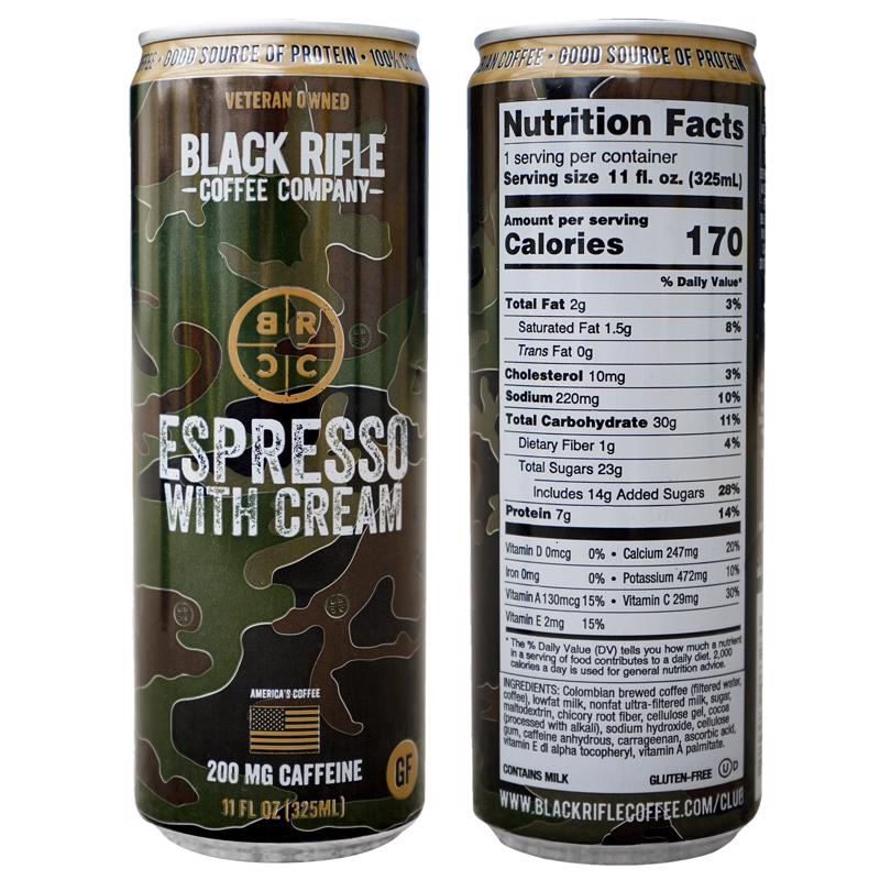 BLACK RIFLE COFFEE COMPANY - Black Rifle Coffee Company RTD Espresso w/Cream Espresso Coffee 1 pk - Case of 12