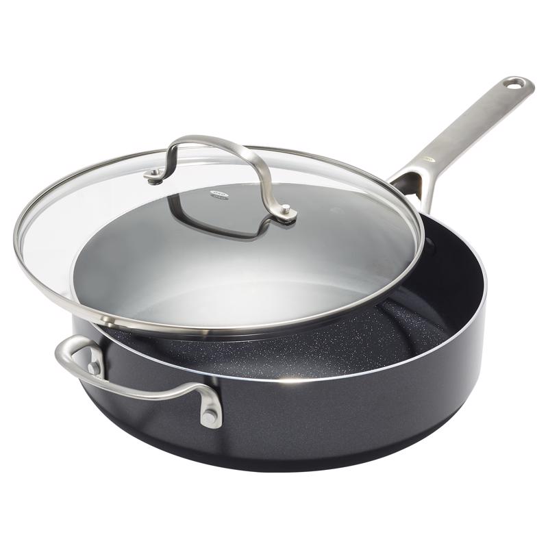 OXO - OXO Agility Ceramic Coated Aluminum Saute Pan 5 qt Black