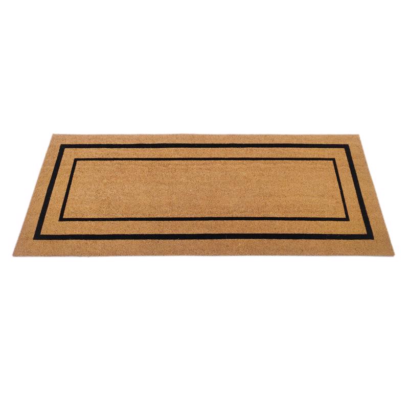 FIRST CONCEPT - First Concept 60 in. L X 24 in. W Black/Natural Coir/Vinyl Door Mat