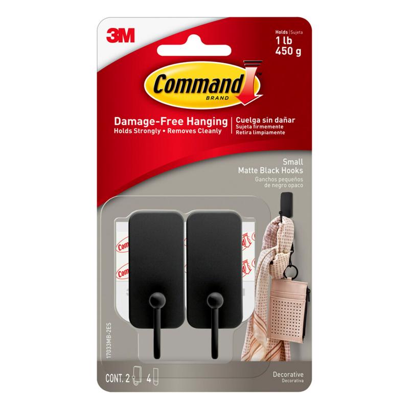 3M - 3M Command Small Plastic Hook 1 in. L 2 pk