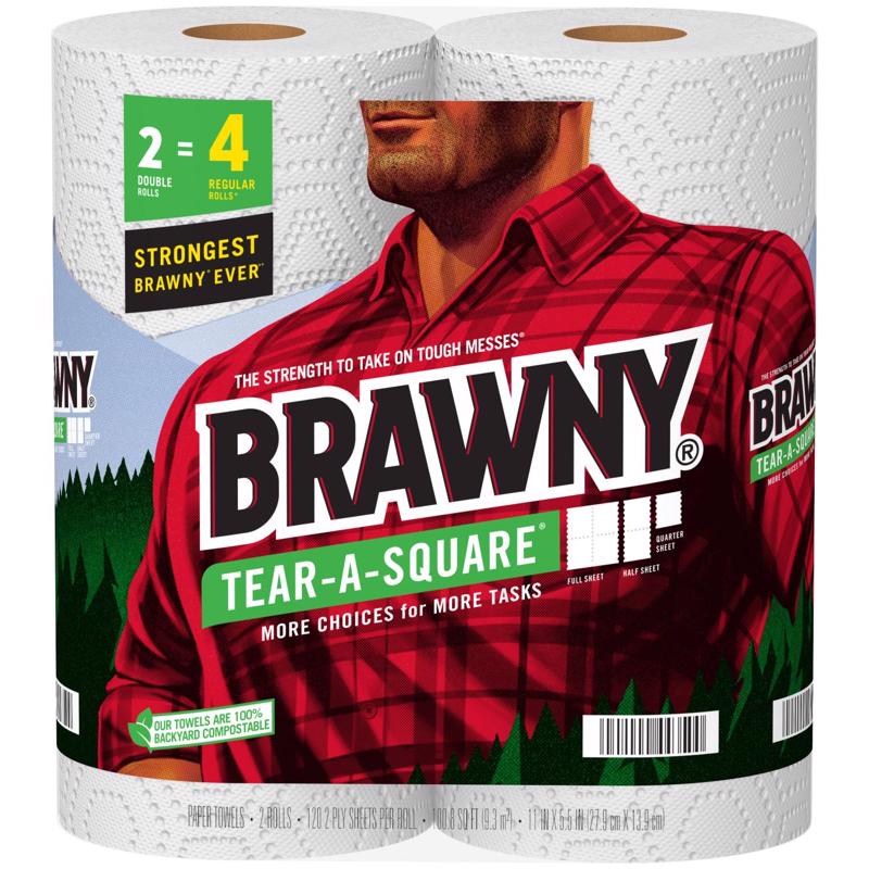 BRAWNY - Brawny Tear-A-Square Paper Towels 120 sheet 2 ply 1 pk - Case of 12
