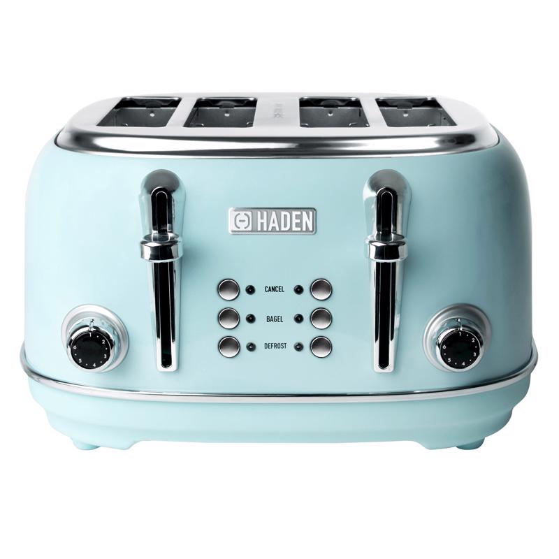 HADEN - Haden Heritage Stainless Steel Turquoise 4 slot Toaster 7.5 in. H X 12.5 in. W X 11.5 in. D