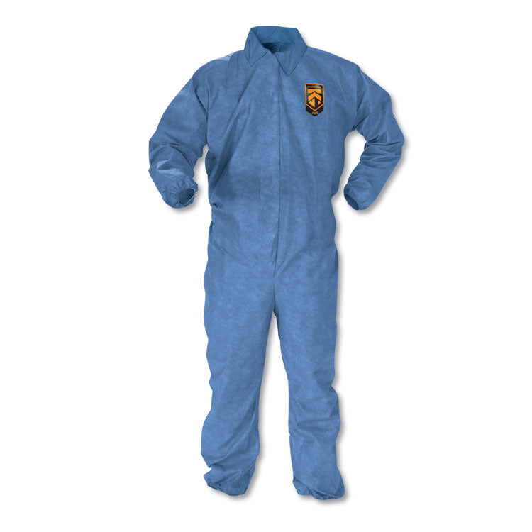 KleenGuard - A60 Elastic-Cuff, Ankle and Back Coveralls, Large, Blue, 24/Carton