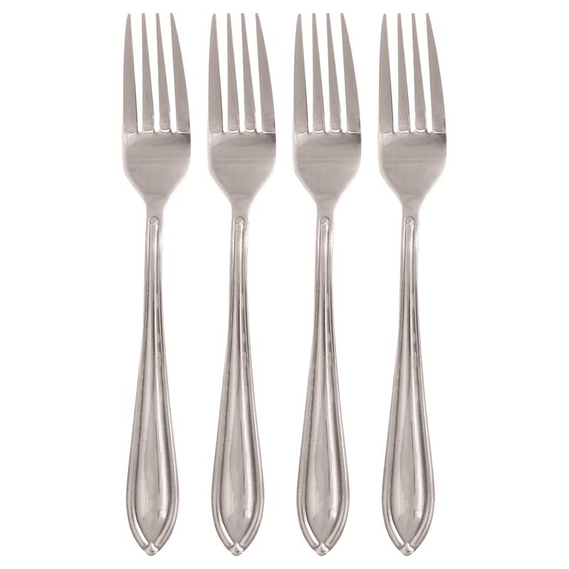 HAMPTON FORGE - Hampton Forge Ginger Silver Stainless Steel Casual Dinner Fork Set 4 pc