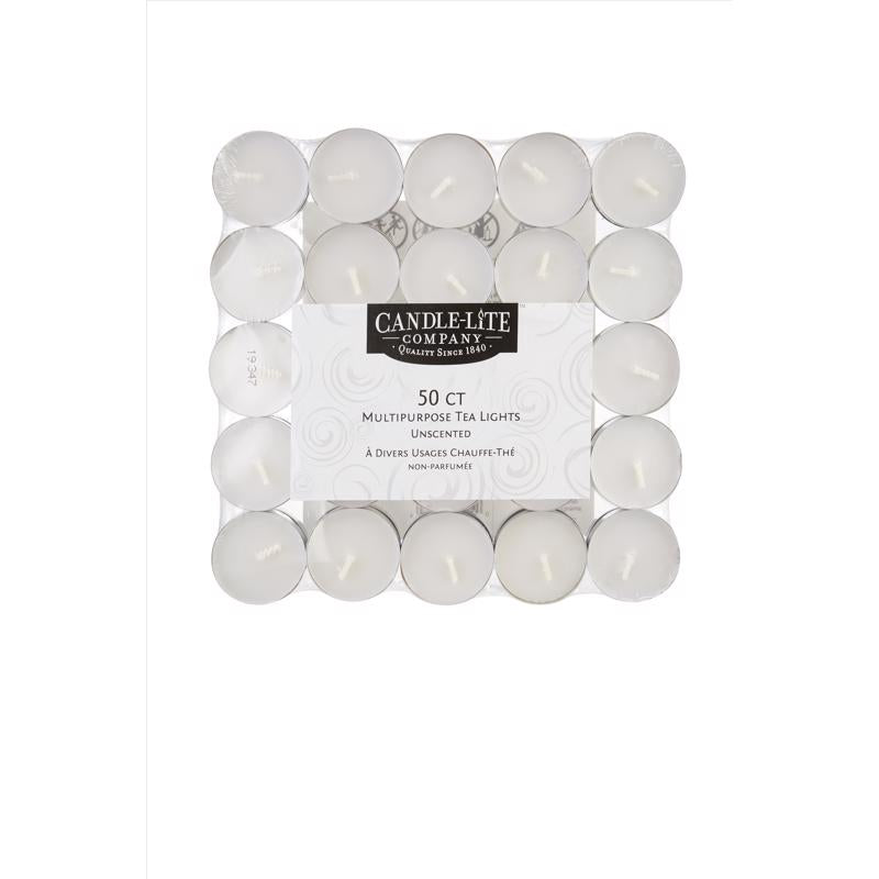CANDLE-LITE - Candle-Lite White Unscented Scent Tea Lights Candle