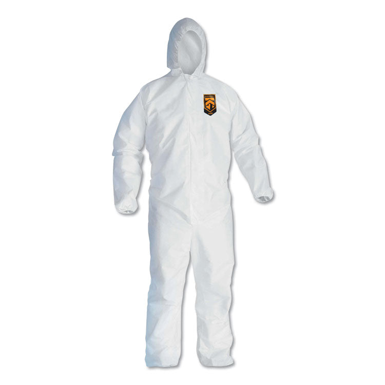 KleenGuard - A40 Elastic-Cuff and Ankle Hooded Coveralls, 4X-Large, White, 25/Carton