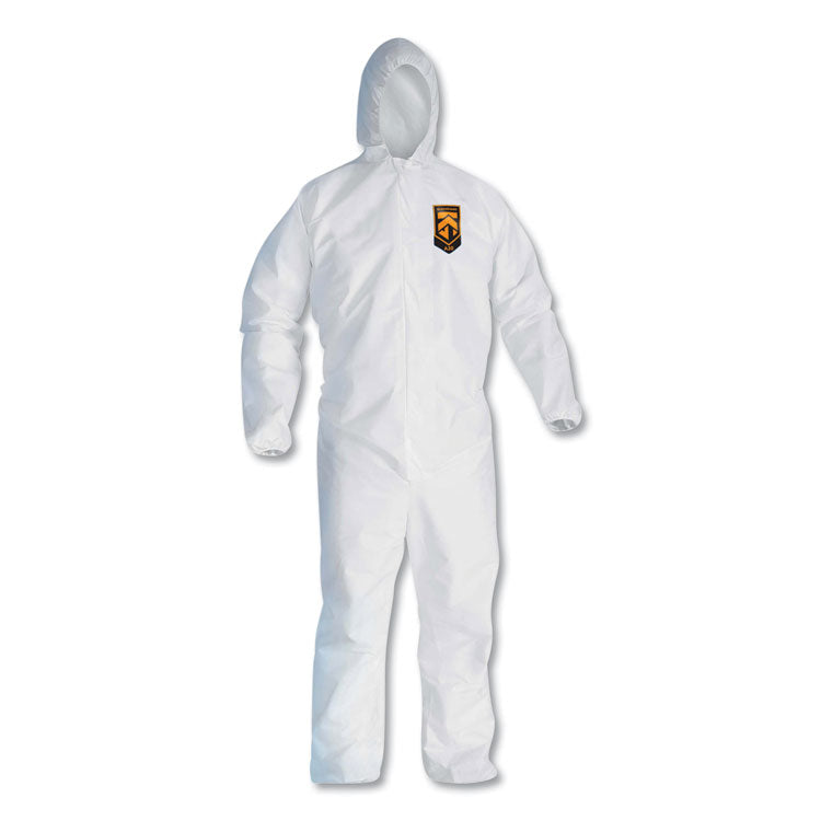 KleenGuard - A20 Elastic Back, Cuff and Ankles Hooded Coveralls, 4X-Large, White, 20/Carton