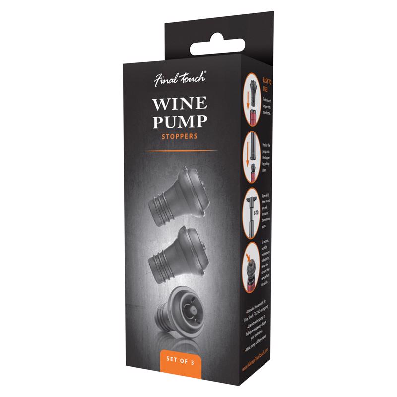 FINAL TOUCH - Final Touch Black Silicone Wine Stopper