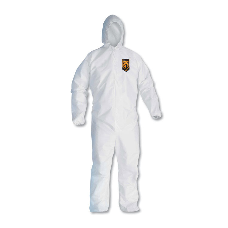 KleenGuard - A20 Elastic Back, Cuff and Ankle Hooded Coveralls, Zip, X-Large, White, 24/Carton