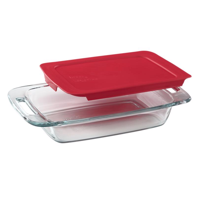 PYREX - Pyrex 8 in. W X 14 in. L Baking Dish Clear/Red 1 pc - Case of 3