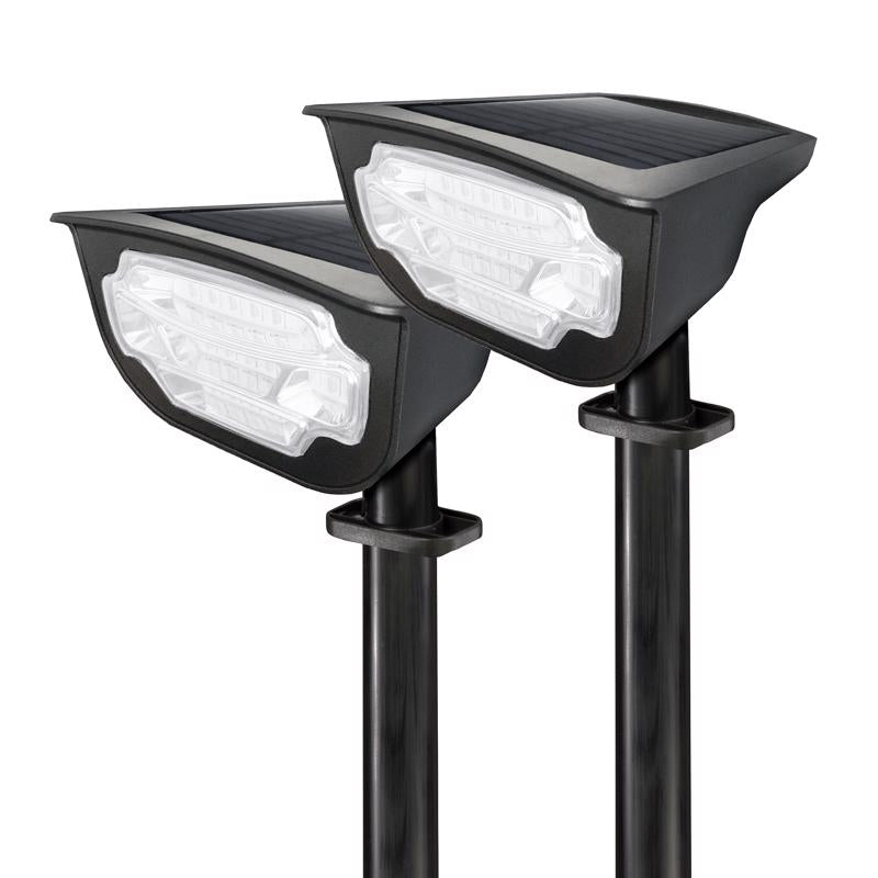 BELL & HOWELL - Bell & Howell Bionic Black Solar Powered 0.5 W LED Garden Light 2 pk