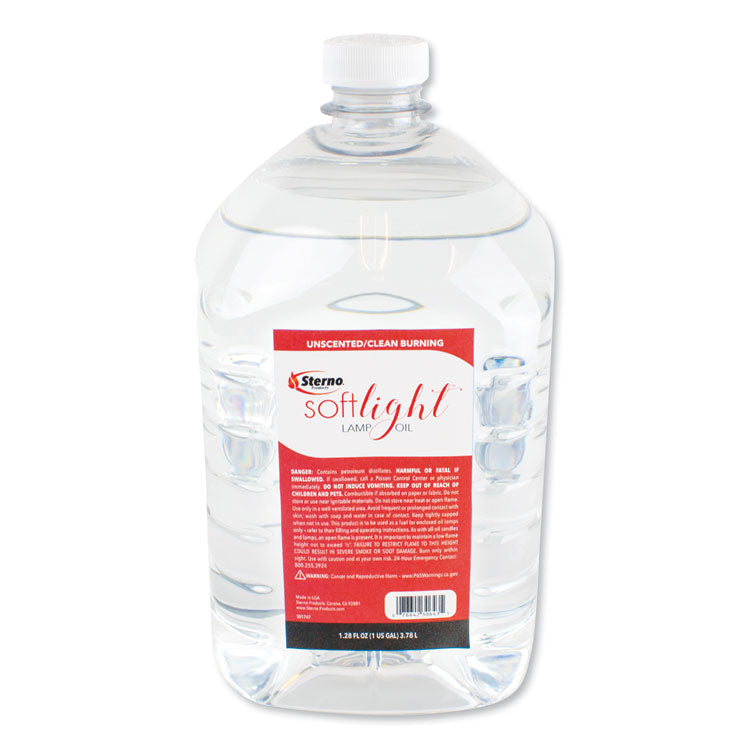 Sterno - Soft Light Liquid Wax Lamp Oil, Clear, 1 gal Bottle, 4/Carton
