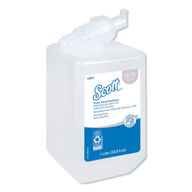 Scott - Essential Alcohol-Free Foam Hand Sanitizer, 1,000 mL Cassette, Unscented, 6/Carton