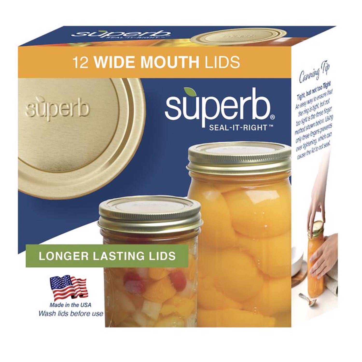 Superb Wide Mouth Canning Lid 12 pk - Case of 24
