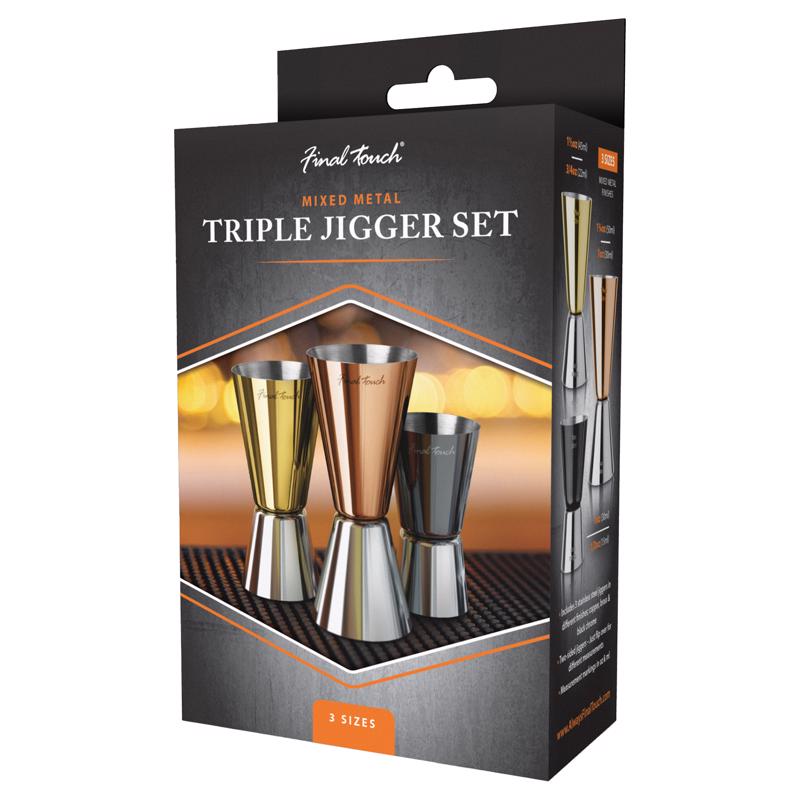 FINAL TOUCH - Final Touch Multicolored Stainless Steel Bar Jigger