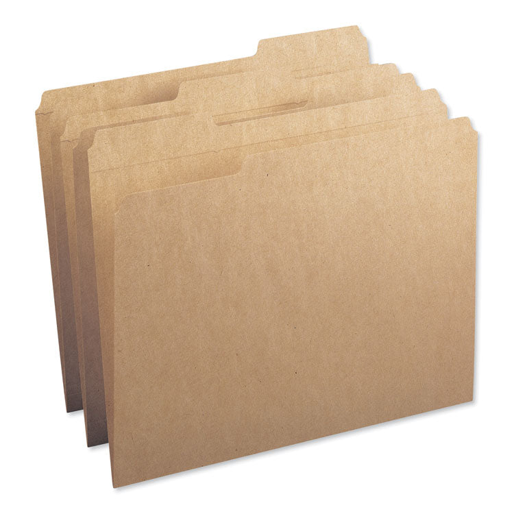 Smead - Heavyweight Kraft File Folder, 1/3-Cut Tabs: Assorted, Letter Size, 0.75" Expansion, 17-pt Kraft, Brown, 50/Box