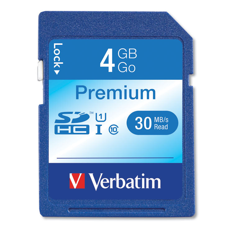 Verbatim - 4GB Premium SDHC Memory Card, UHS-I U1 Class 10, Up to 30MB/s Read Speed