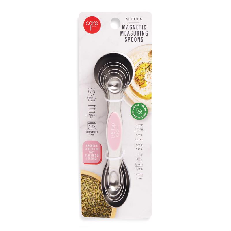 CORE KITCHEN - Core Kitchen Magnetic Silicone/Stainless Steel Assorted Measuring Spoon Set
