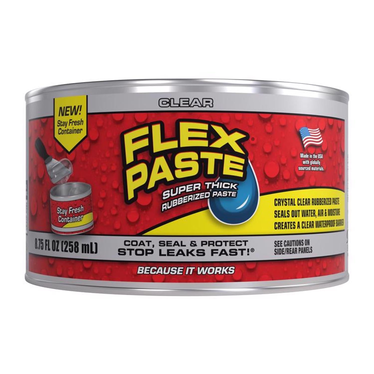 Flex Seal Family of Products Flex Paste Clear Rubberized Paste 8.75 fl. oz. - Case of 4