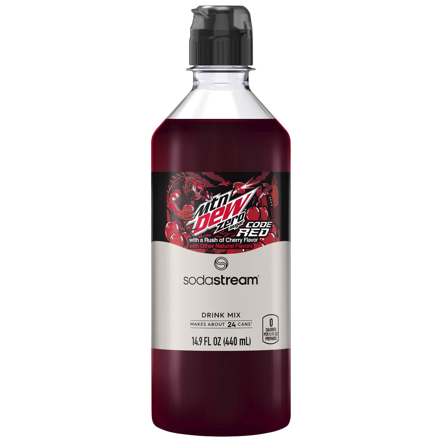 SodaStream Mountain Dew Code Red Zero Sugar Cherry Soda Mix 440 ml 1 pk