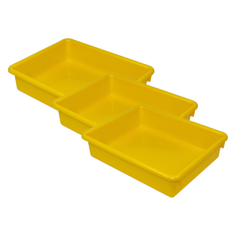 ROMANOFF - Stowaway® 3" Letter Tray no Lid, Yellow, Pack of 3