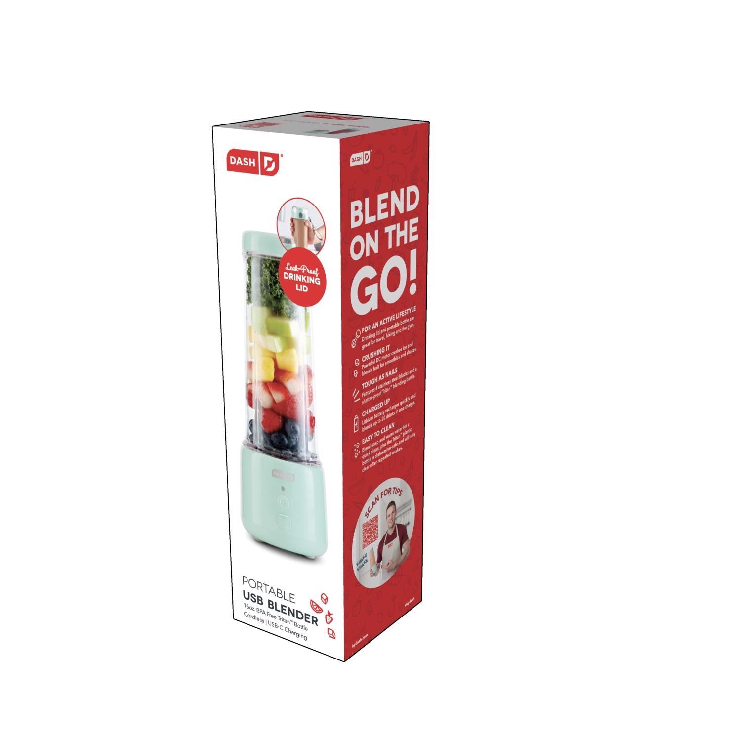 Dash Blue Metal/Plastic Blender 16 oz 50 W