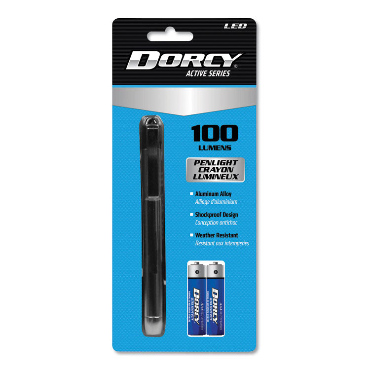 DORCY - 100 Lumen LED Penlight, 2 AAA Batteries (Included), Silver
