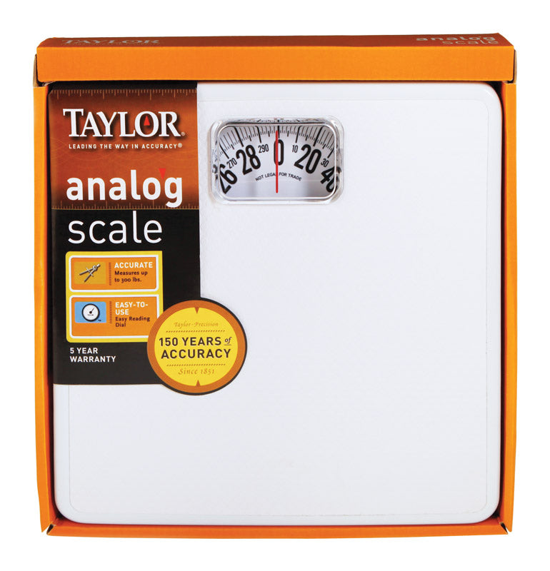 TAYLOR - Taylor 300 lb Analog Bathroom Scale White