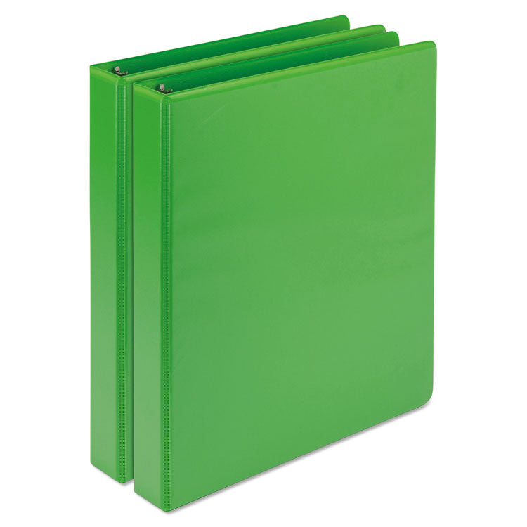 Samsill - Earth’s Choice Biobased Durable Fashion View Binder, 3 Rings, 1" Capacity, 11 x 8.5, Lime, 2/Pack