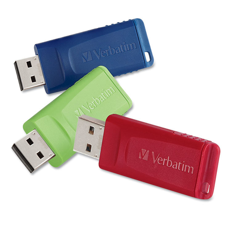 Verbatim - Store 'n' Go USB Flash Drive, 32 GB, Assorted Colors, 3/Pack