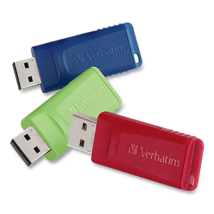 Verbatim - Store 'n' Go USB Flash Drive, 4 GB, Assorted Colors, 3/Pack