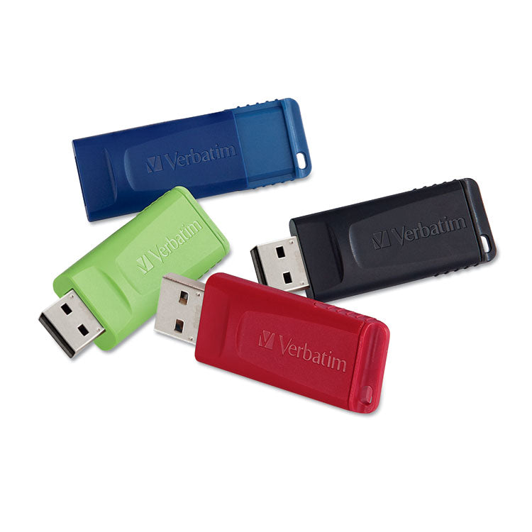 Verbatim - Store 'n' Go USB Flash Drive, 16 GB, Assorted Colors, 4/Pack