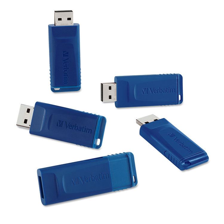 Verbatim - Classic USB 2.0 Flash Drive, 8 GB, Blue, 5/Pack