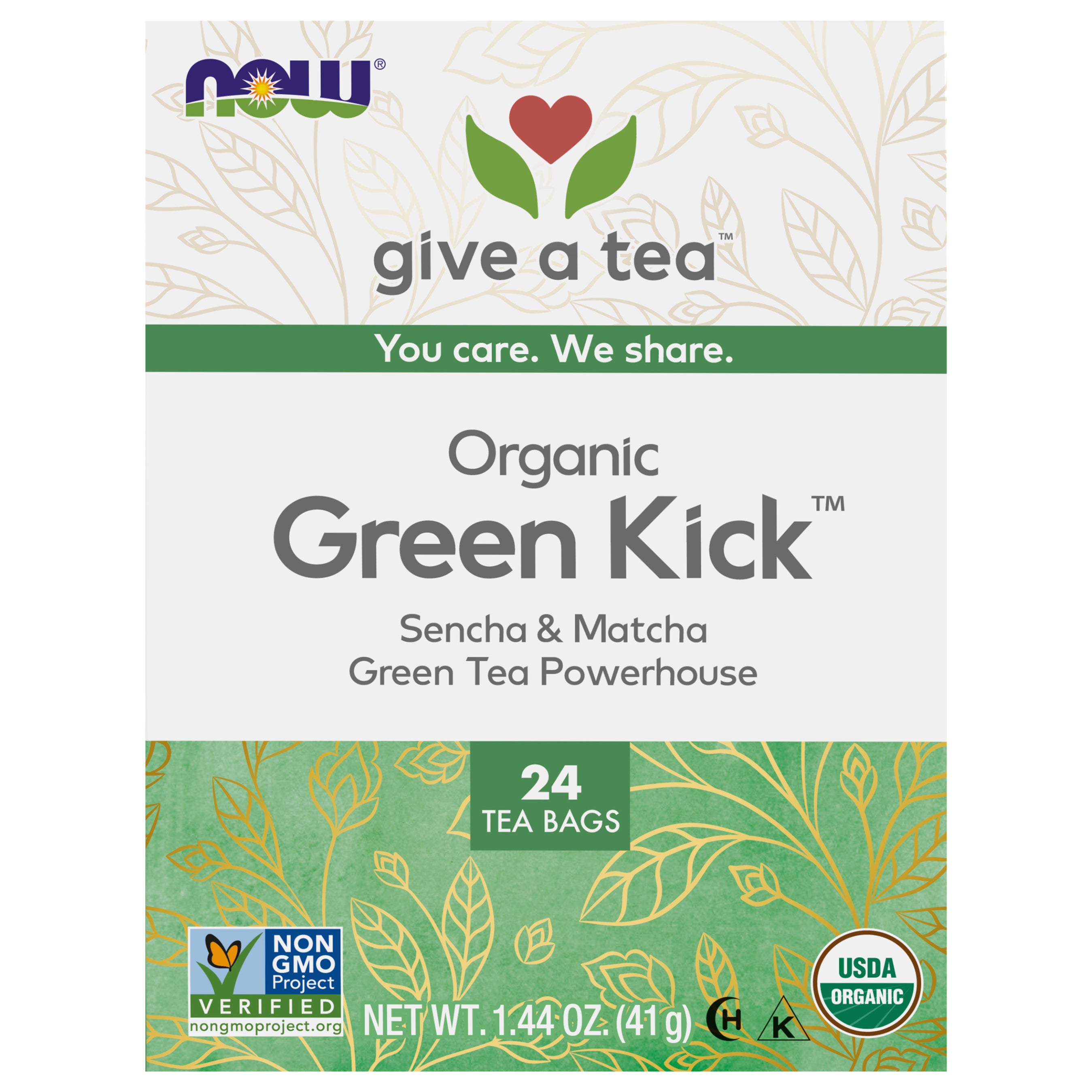 Green Kick™ Tea, Organic - 24 Tea Bags - Case of 6