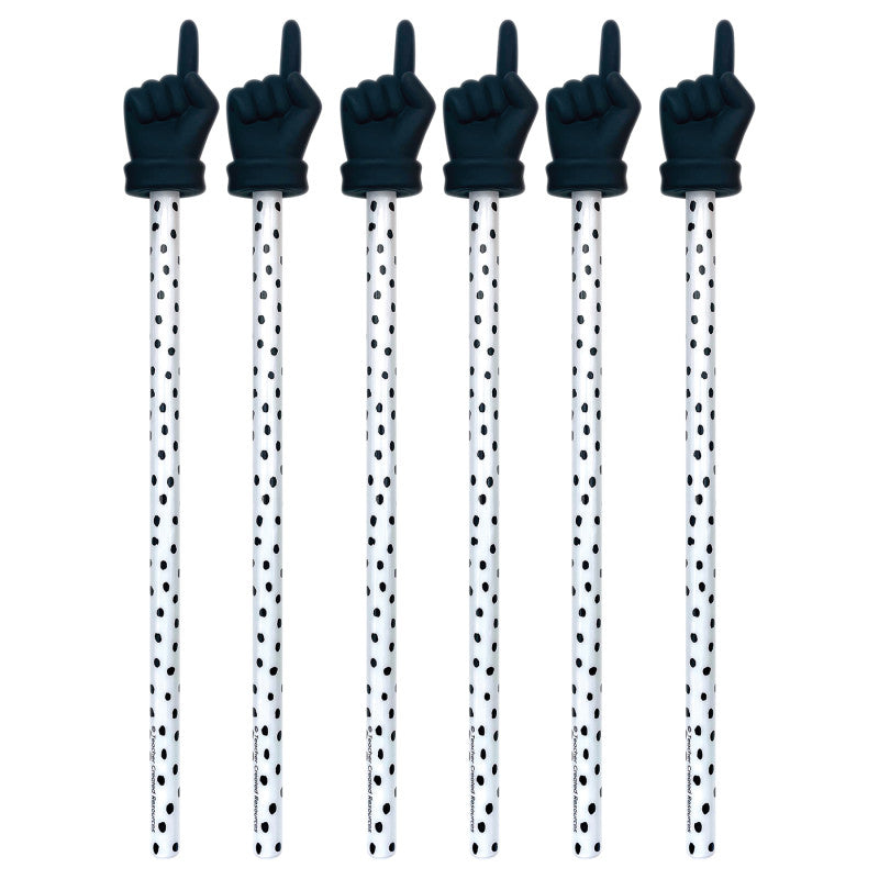 TEACHER CREATED RESOURCES - Black Painted Dots Hand Pointer, Pack of 6