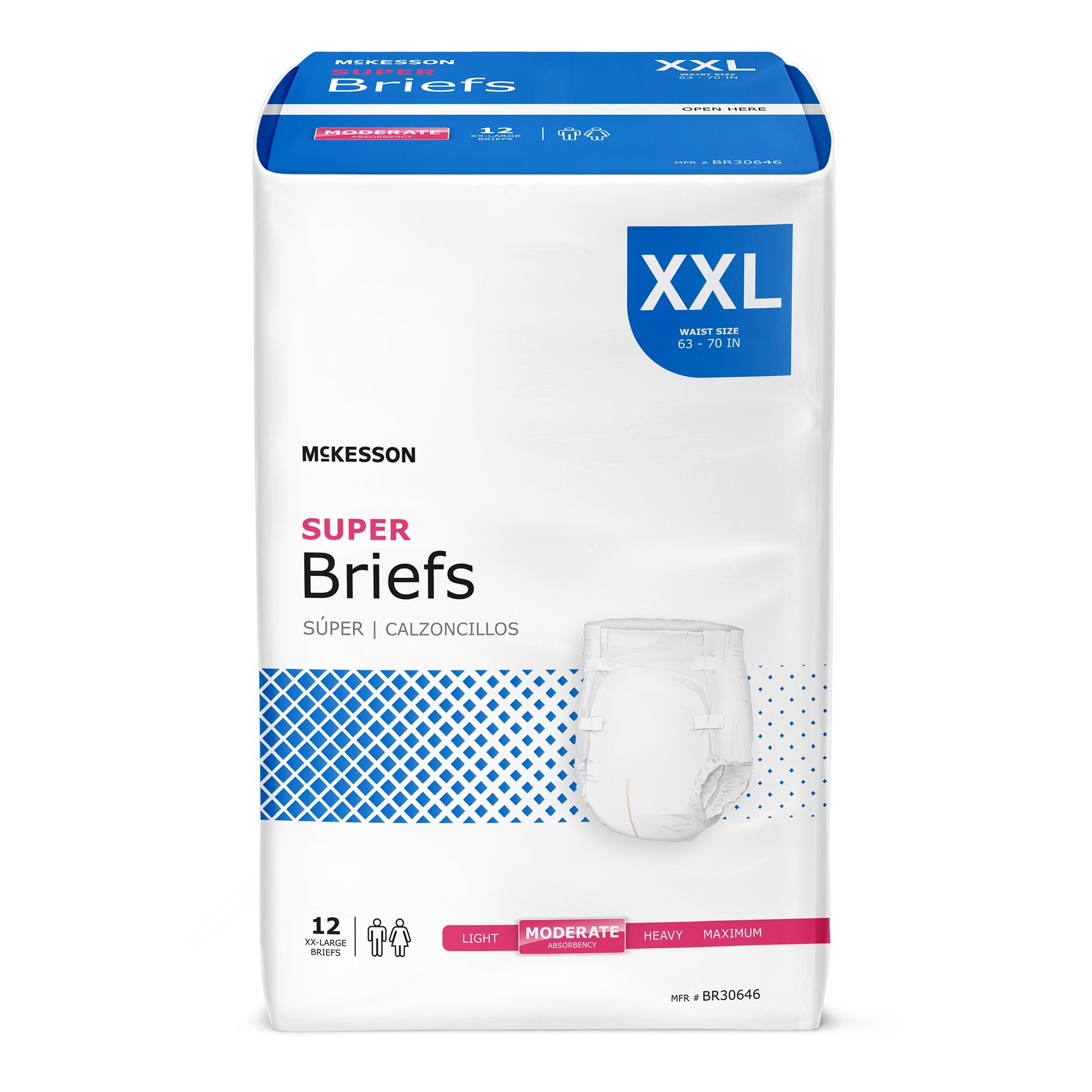 McKesson Brand - Unisex Adult Incontinence Brief McKesson 2X-Large Disposable Moderate Absorbency [12/BG]