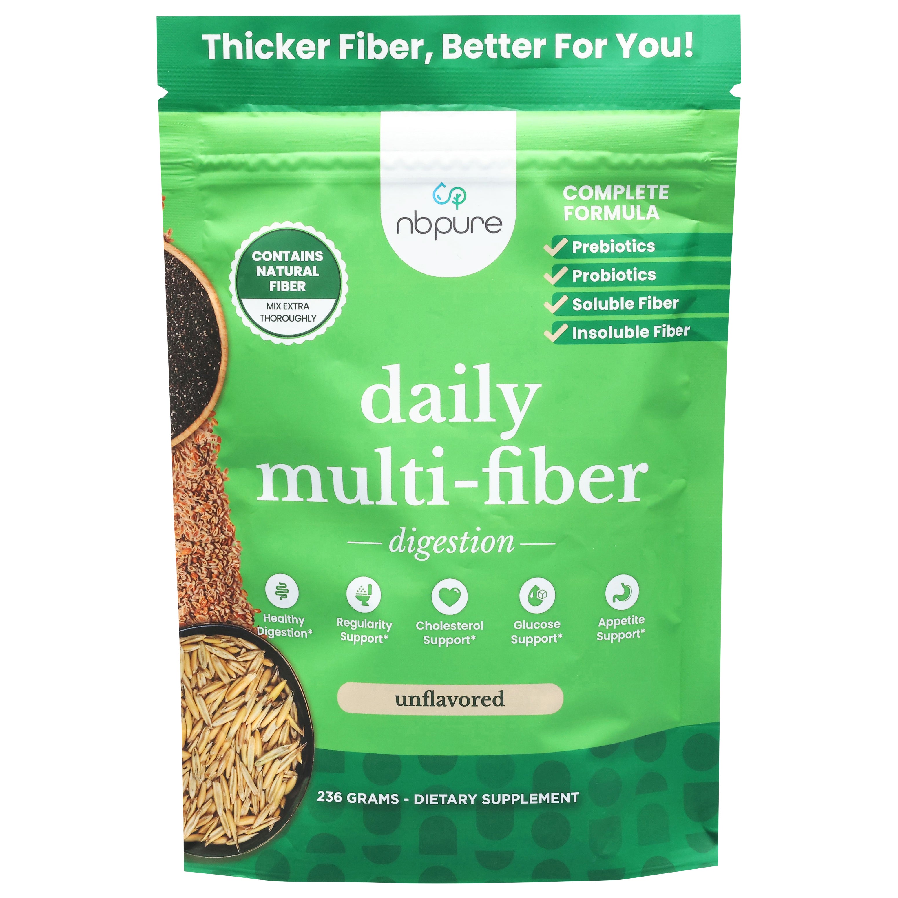 NBPure Daily Unflavored Multi-Fiber 236 g - Case of 1