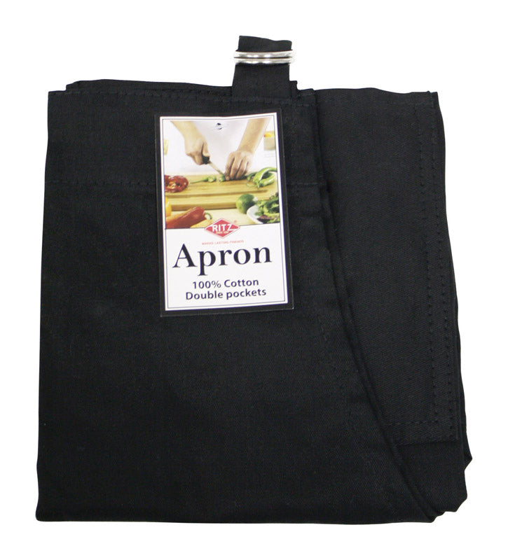 RITZ - Ritz Black Cotton Solid Apron - Case of 3
