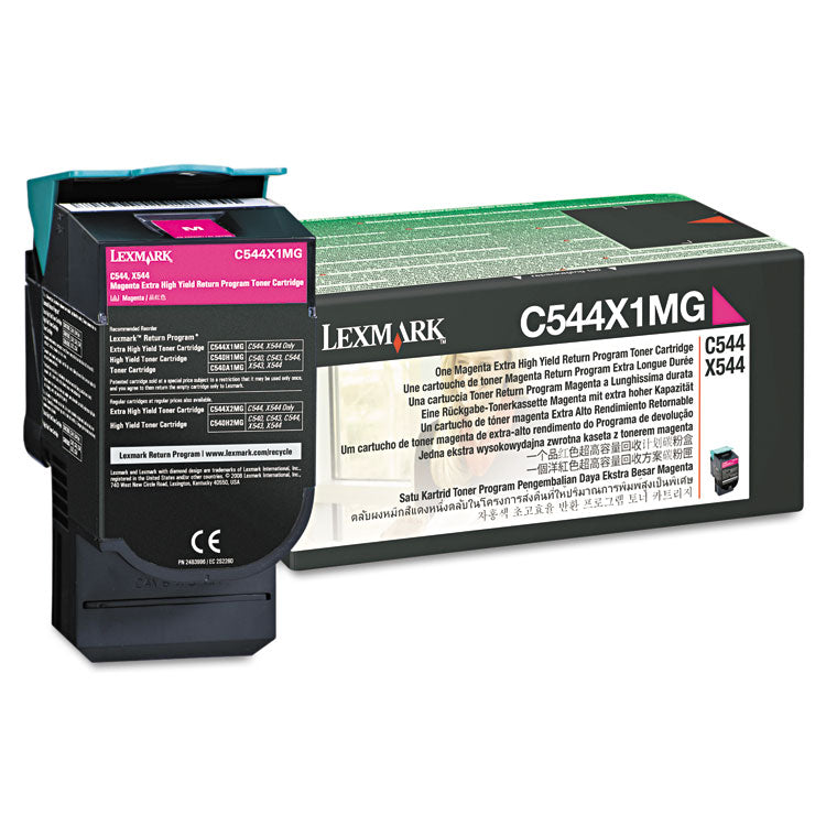 Lexmark - C544X1MG Return Program Extra High-Yield Toner, 4,000 Page-Yield, Magenta