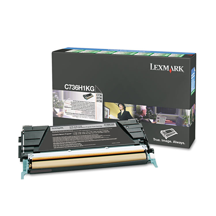 Lexmark - C736H1KG Return Program High-Yield Toner, 12,000 Page-Yield, Black